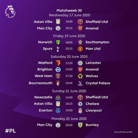 english premier league fixtures